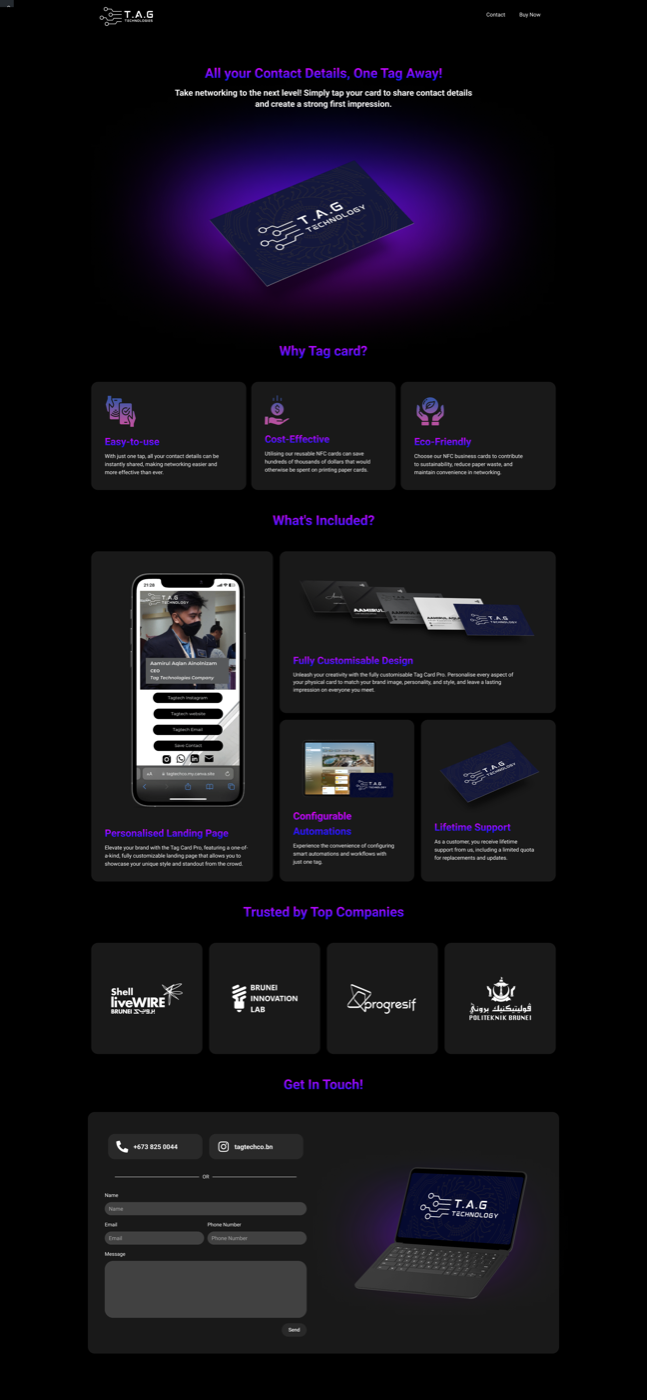 Tag Technologies marketing website